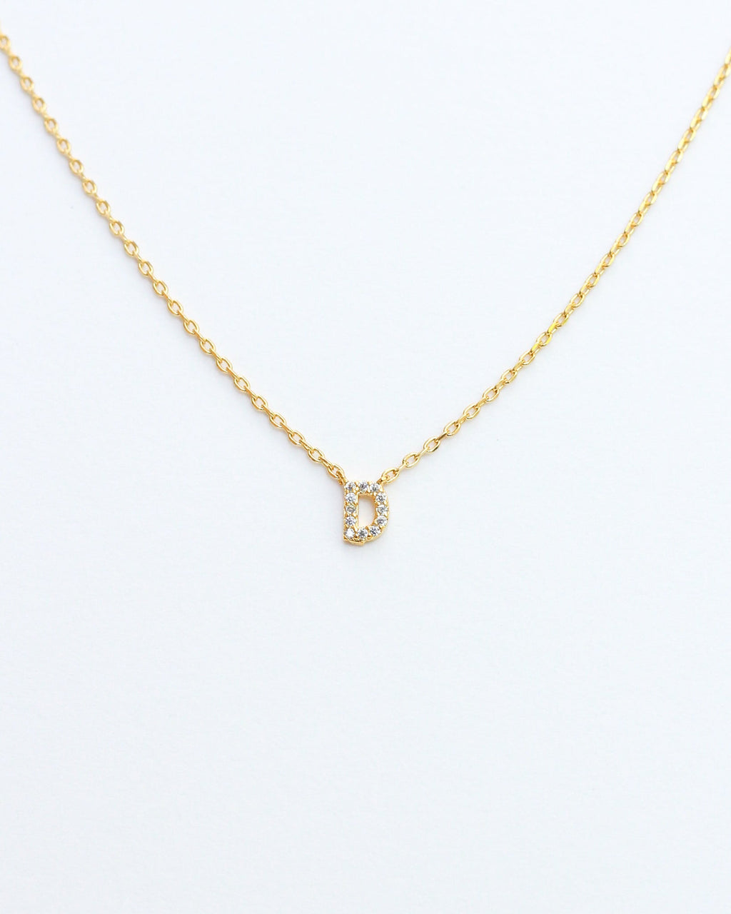 KADOU BOUTIQUE Mini Pave Initial Necklace — back view