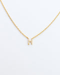KADOU BOUTIQUE Mini Pave Initial Necklace — size reference