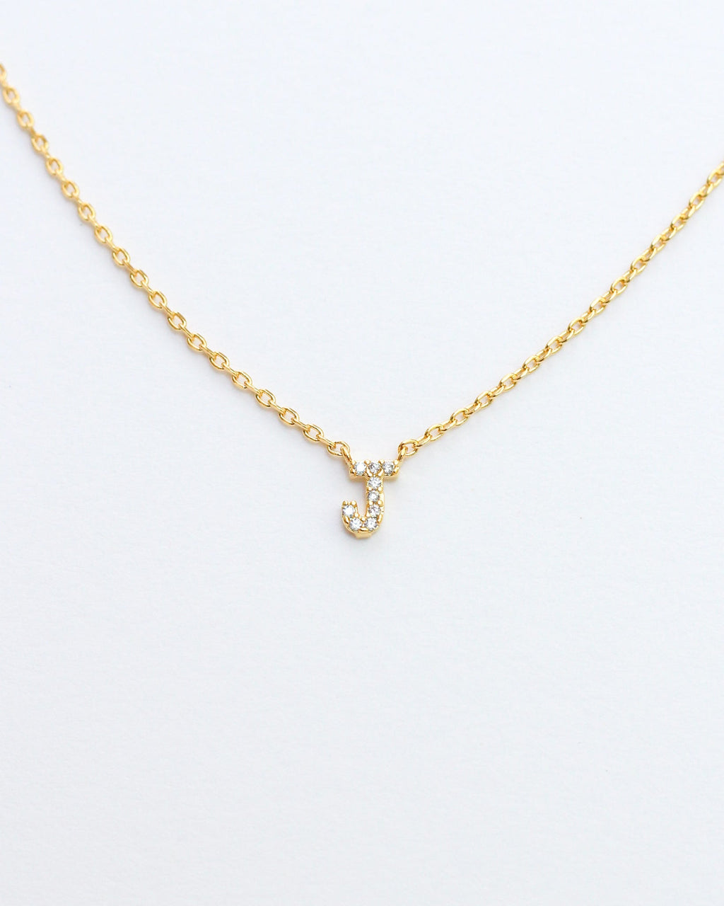 KADOU BOUTIQUE Mini Pave Initial Necklace — color detail