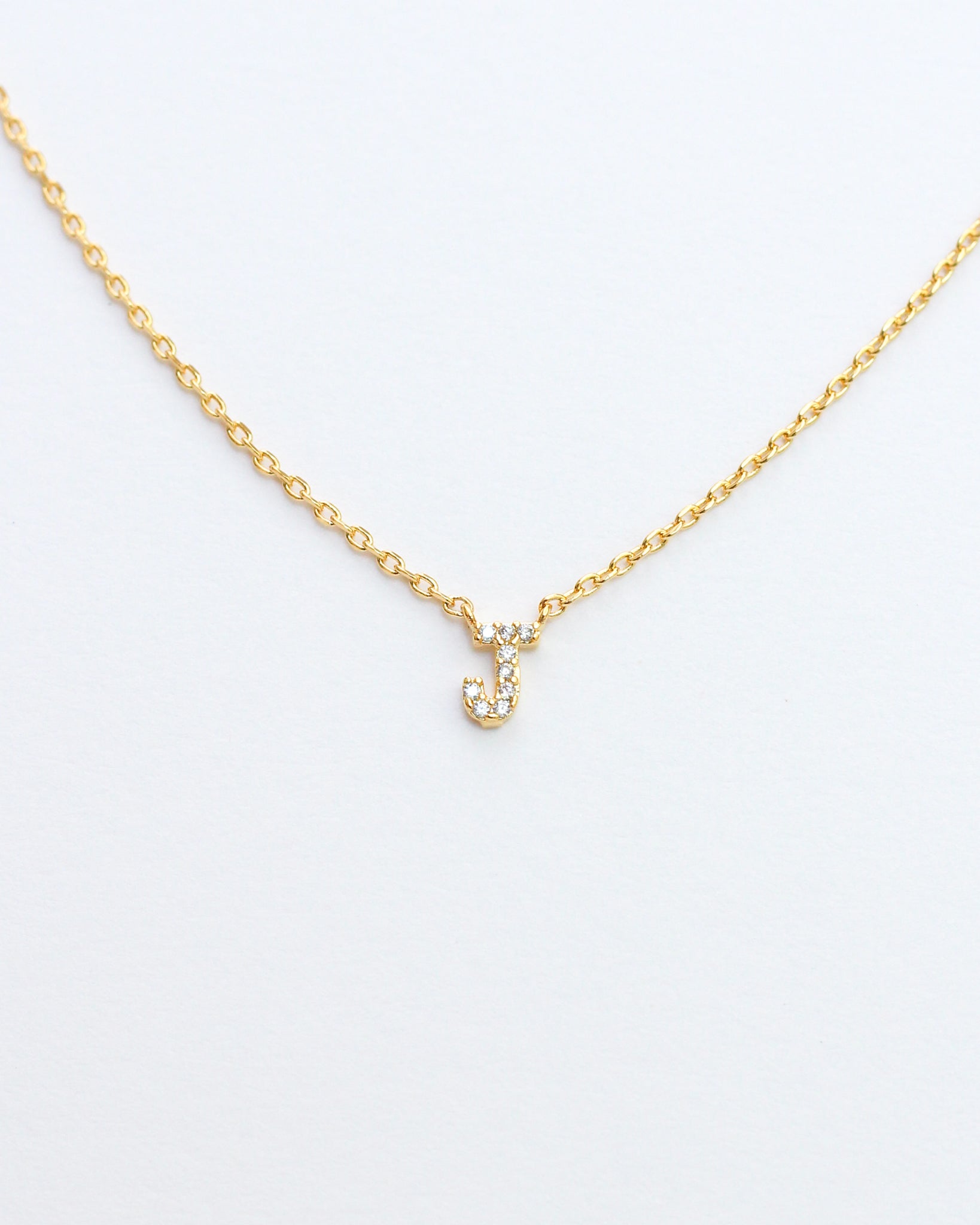 KADOU BOUTIQUE Mini Pave Initial Necklace — color detail