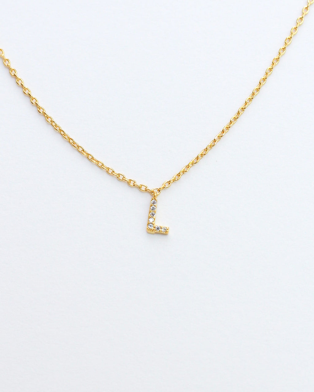 KADOU BOUTIQUE Mini Pave Initial Necklace — comparison shot