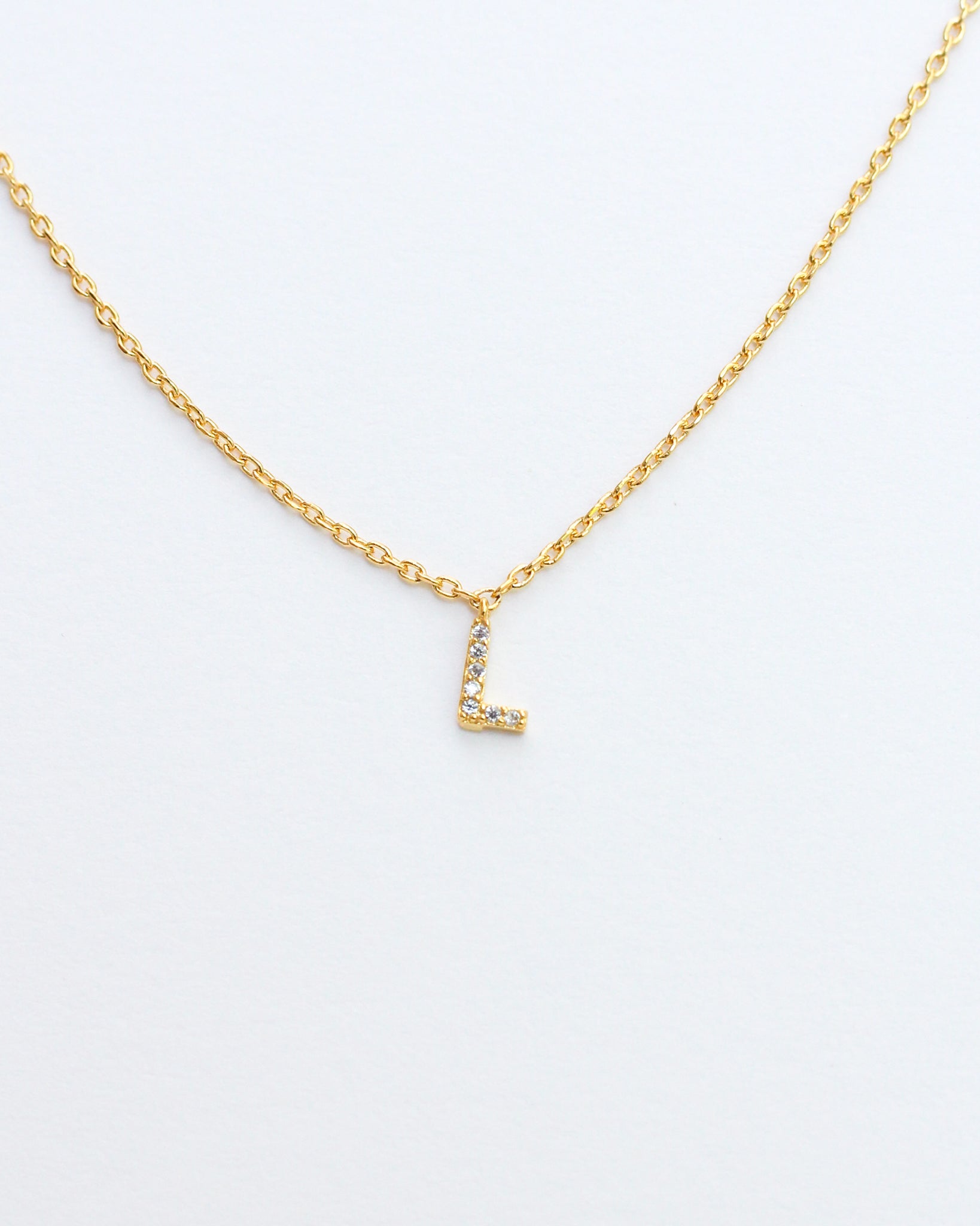 KADOU BOUTIQUE Mini Pave Initial Necklace — comparison shot