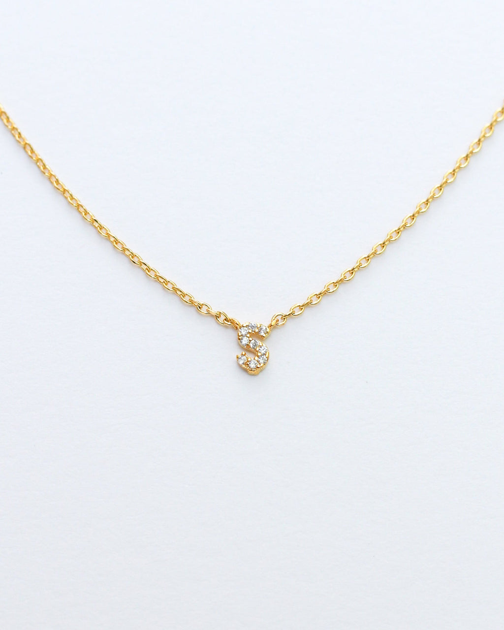 KADOU BOUTIQUE Mini Pave Initial Necklace — main product shot