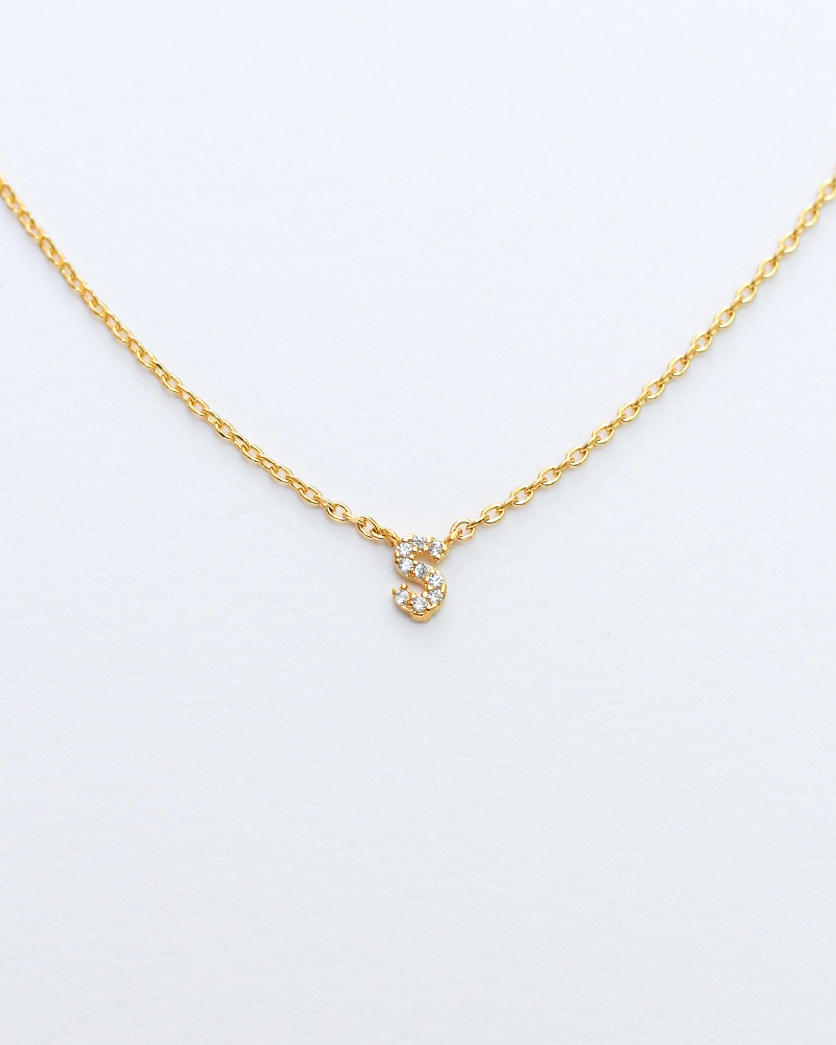 KADOU BOUTIQUE Mini Pave Initial Necklace — main product shot