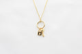 KADOU BOUTIQUE Shiny Lock and Key Ring Necklace — main product shot