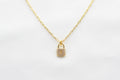 KADOU BOUTIQUE Fine Chain and Lock Necklace - Gold — main product shot