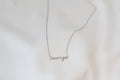 KADOU BOUTIQUE Courage Necklace - Dainty Script — side view