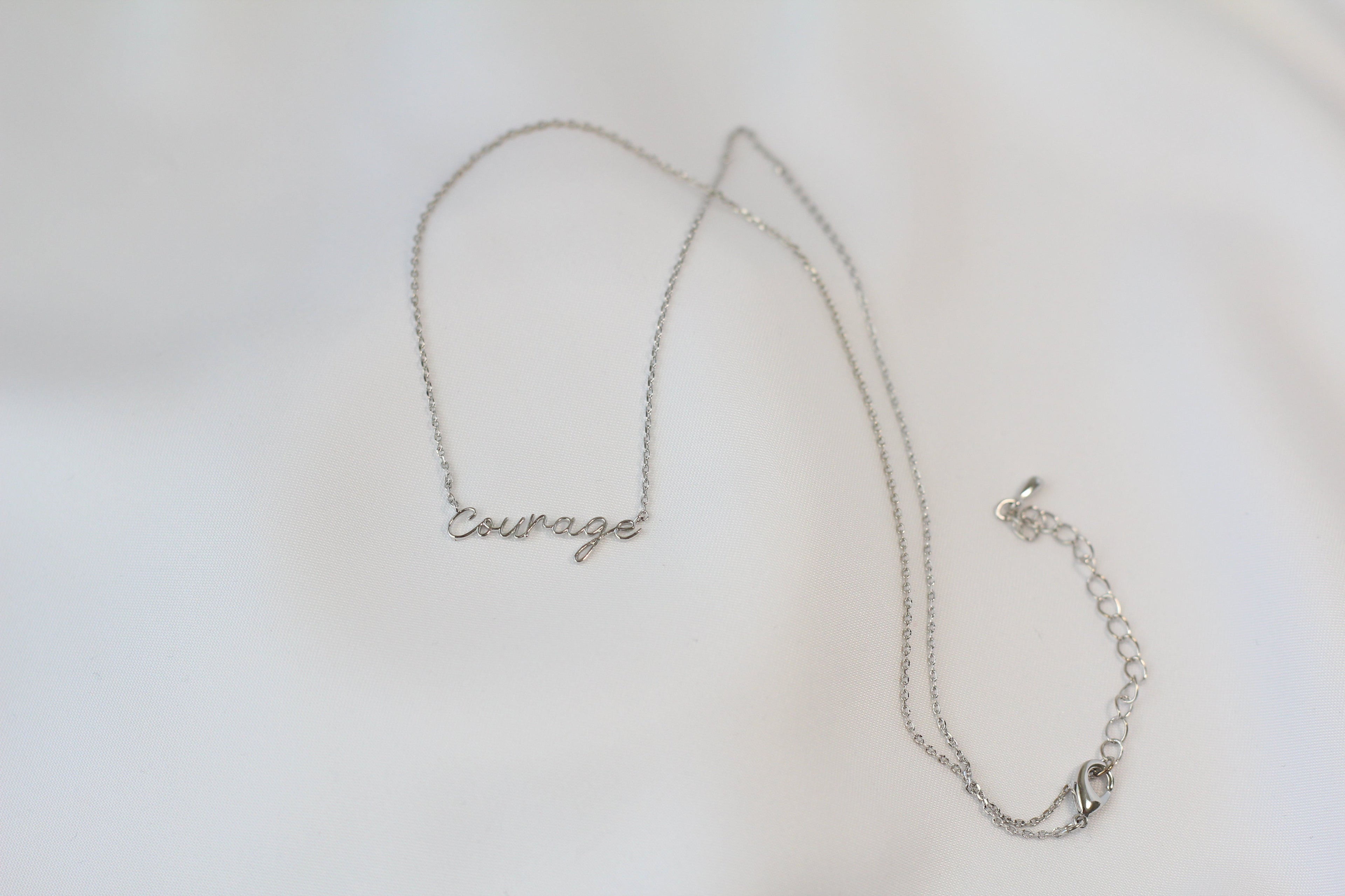 KADOU BOUTIQUE Courage Necklace - Dainty Script — back view