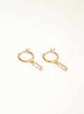 KADOU BOUTIQUE Baguette Dangle Huggie Earrings — main product shot