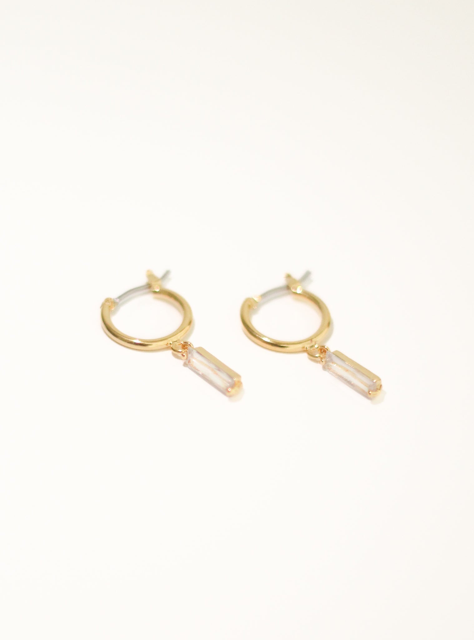 KADOU BOUTIQUE Baguette Dangle Huggie Earrings — main product shot