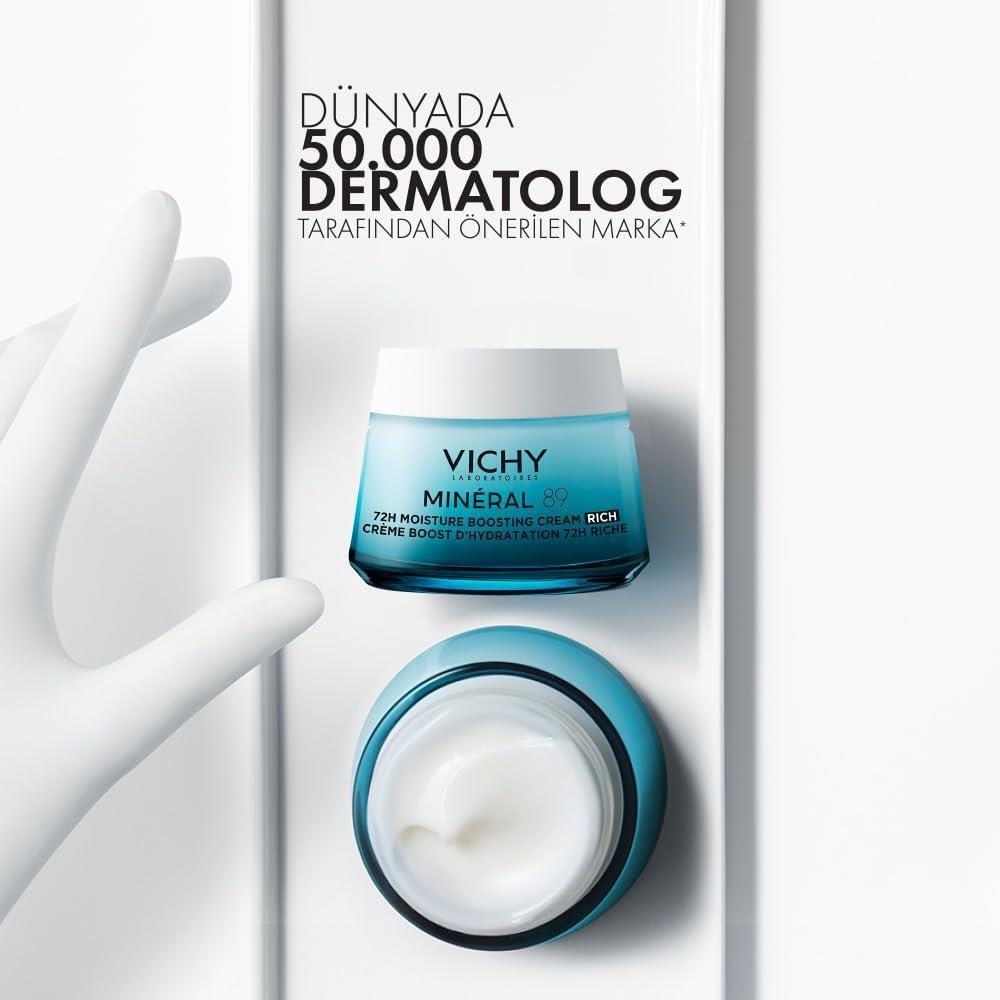 Vichy Mineral 89 Moisturizing Cream - Rich Hydrating Cream for Dry Skin, 1.69 fl oz