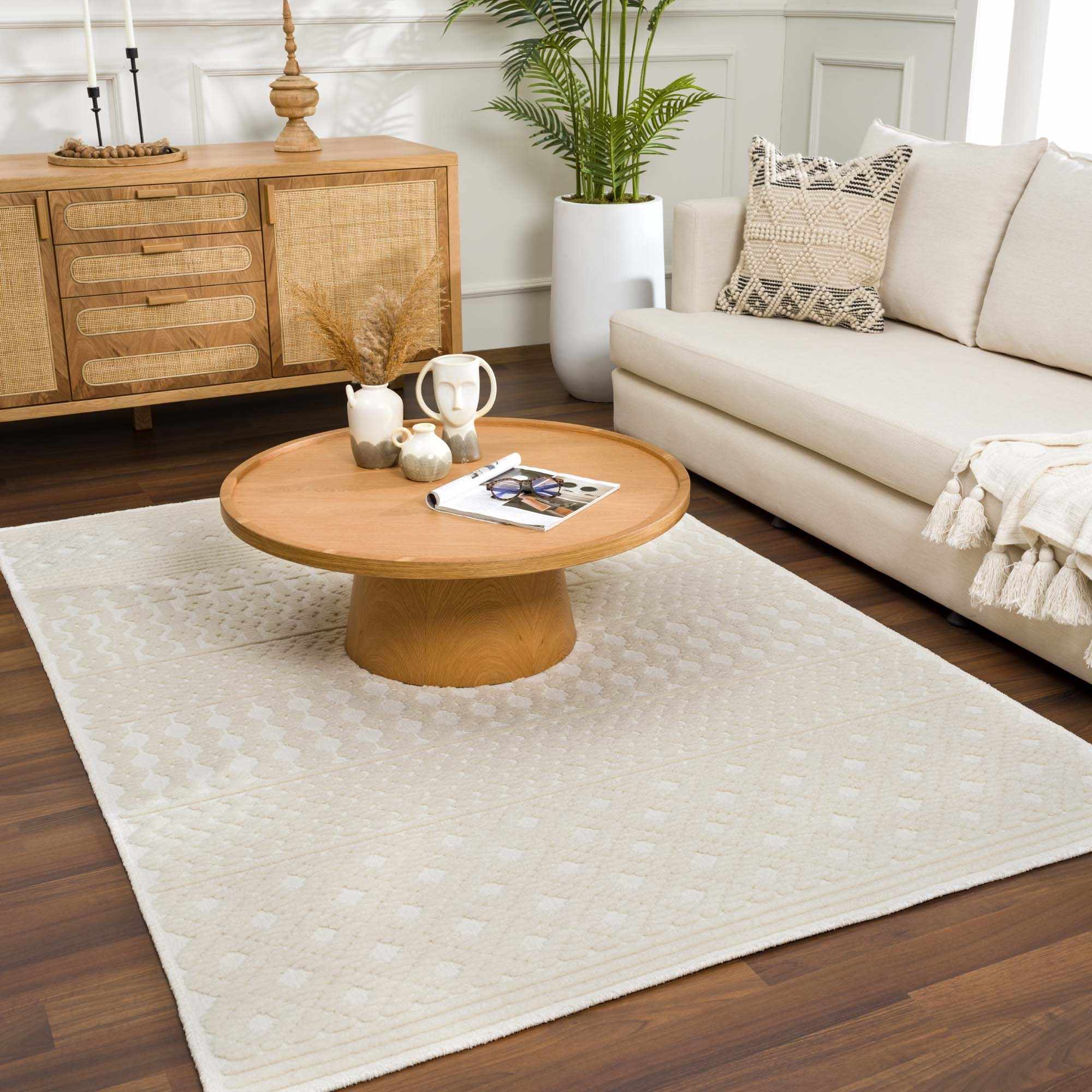 Drago White Washable Area Rug – Boutique Rugs, view 7
