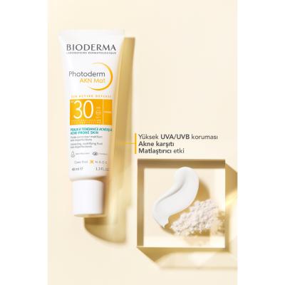Bioderma Sunscreen and Mattifying Cream for Oily Skin - SPF30 Protection, Non-Comedogenic, Fragrance-Free