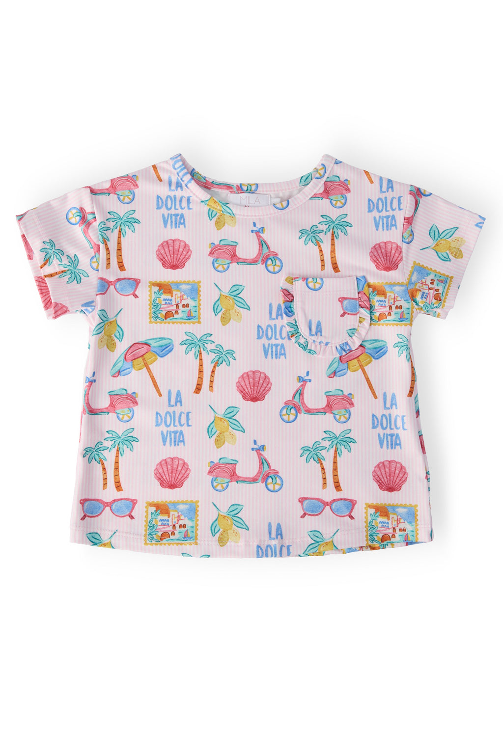 Mila & Rose ® La Dolce Vita Ruffle Pocket Tee — main product shot