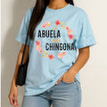 "La Abuela Mas Chingona" Floral Arch T-Shirt – Spanish Grandma Graphic Tee, Premium 100% Cotton Hispanic Heritage Top, Soft Lived-In Heavyweight Latina Matriarch Shirt, Made in USA
