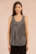 KADOU BOUTIQUE Ladies Shimmer Knit Tank Top — detail close-up