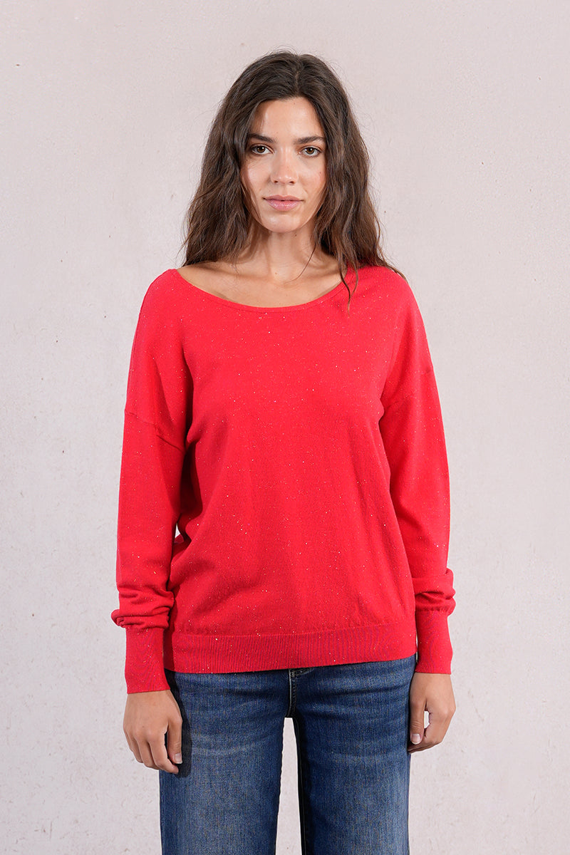 KADOU BOUTIQUE Ladies Knit Bow Sweater — detail close-up