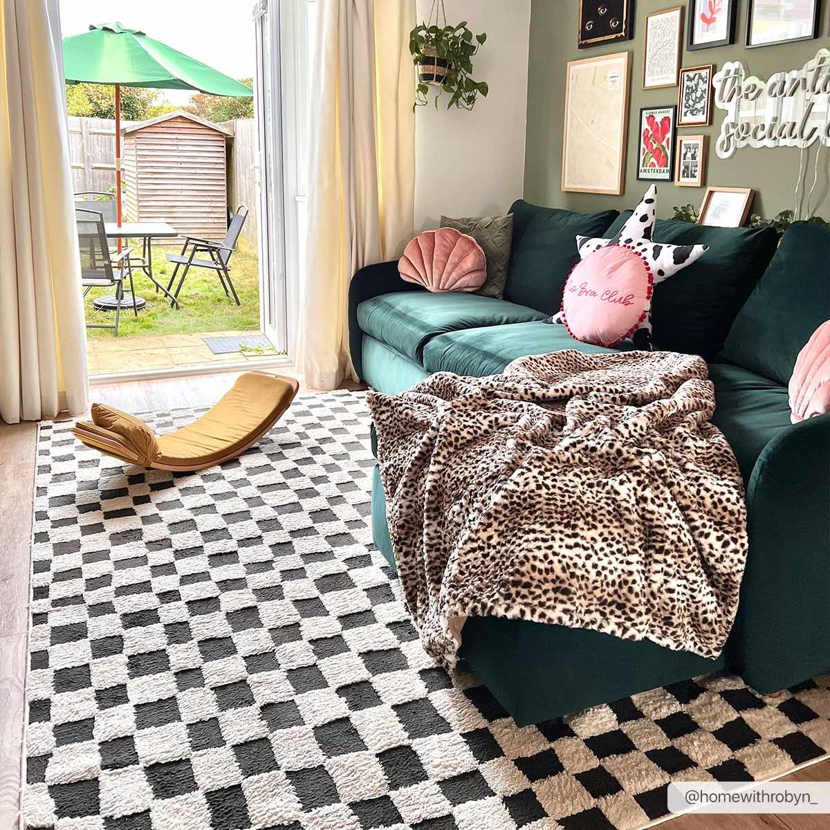Lajos Black & White Checkered Plush Rug – Boutique Rugs, view 6