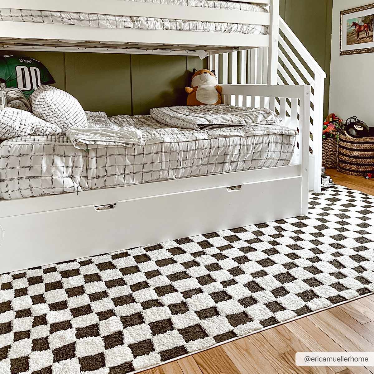 Lajos Black & White Checkered Plush Rug – Boutique Rugs, view 4