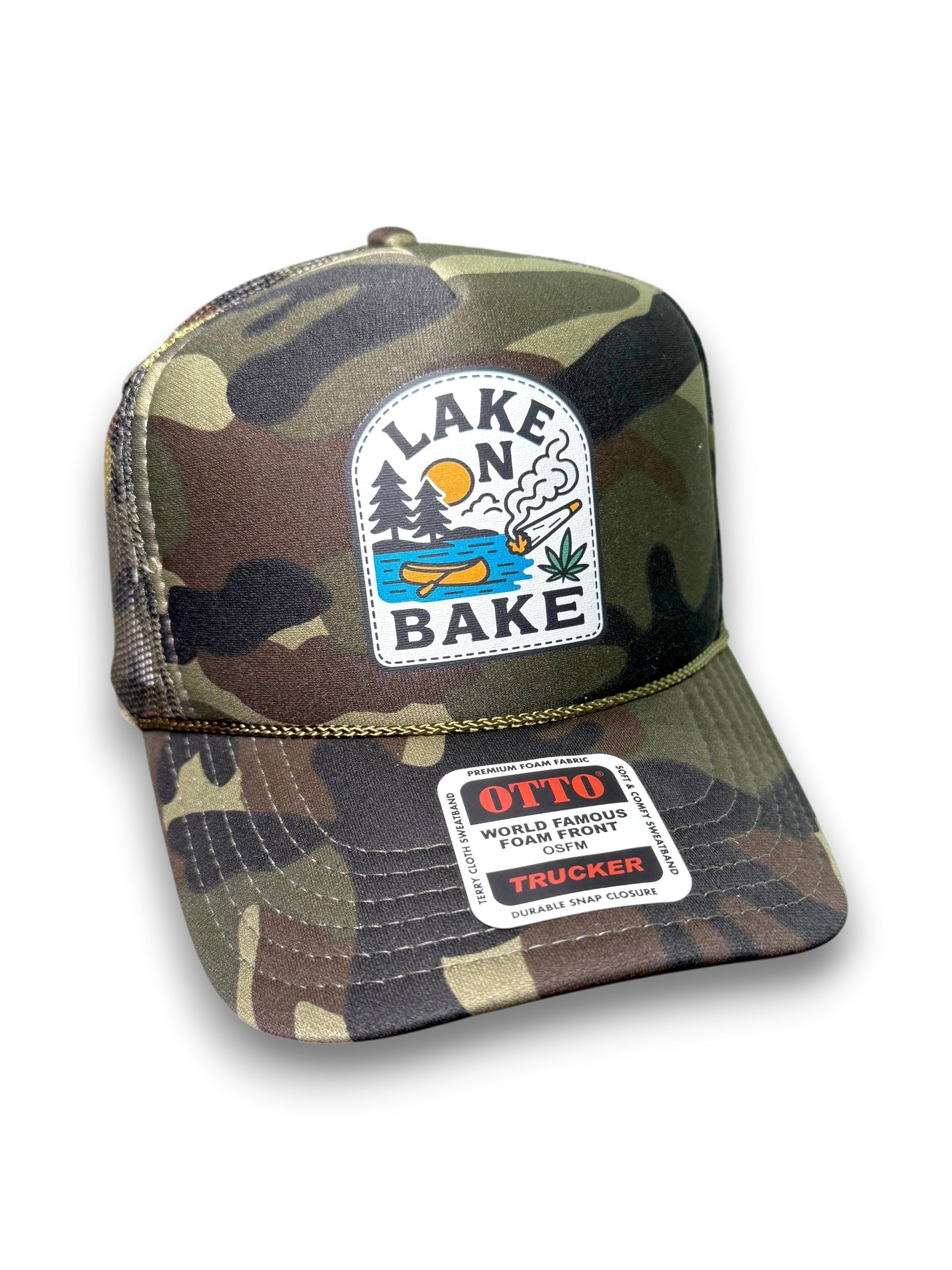 Luckless Outfitters Lake N Bake Trucker Hat — main product shot