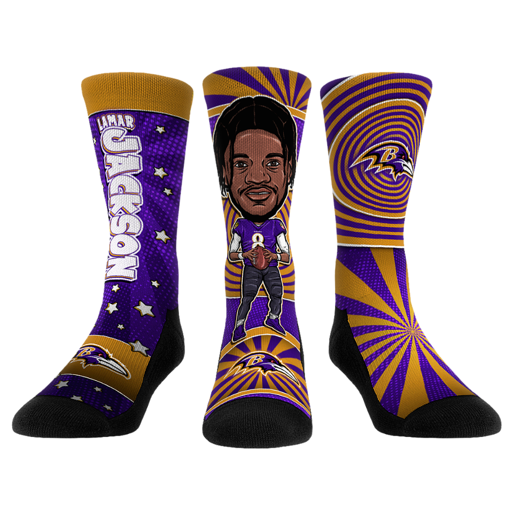 Rock 'Em Socks Lamar Jackson - Baltimore Ravens  - Bobblehead 3-Pack — main product shot