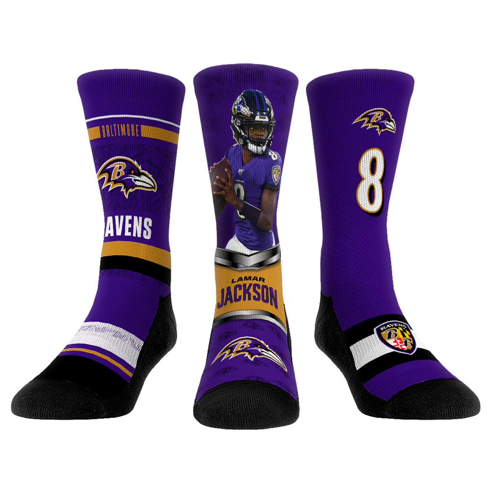 Rock 'Em Socks Rock 'Em Socks Lamar Jackson - Baltimore Ravens  - Pro 3-Pack — main product shot
