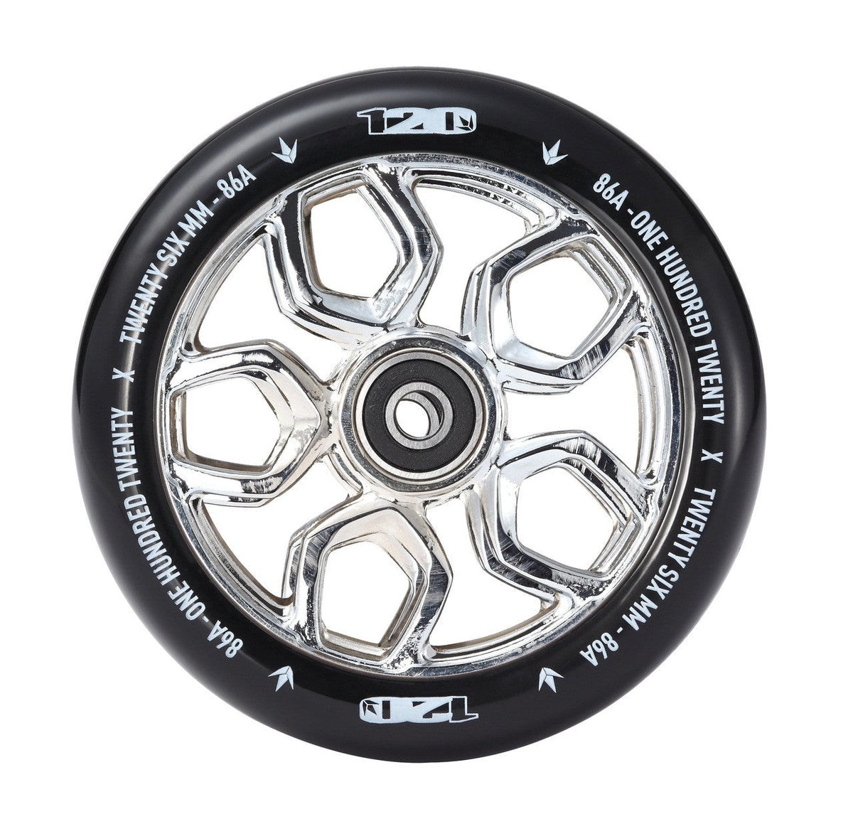 Envy Scooter Wheel Lambo 120mm - Chrome/Black (Pair) by Skates USA