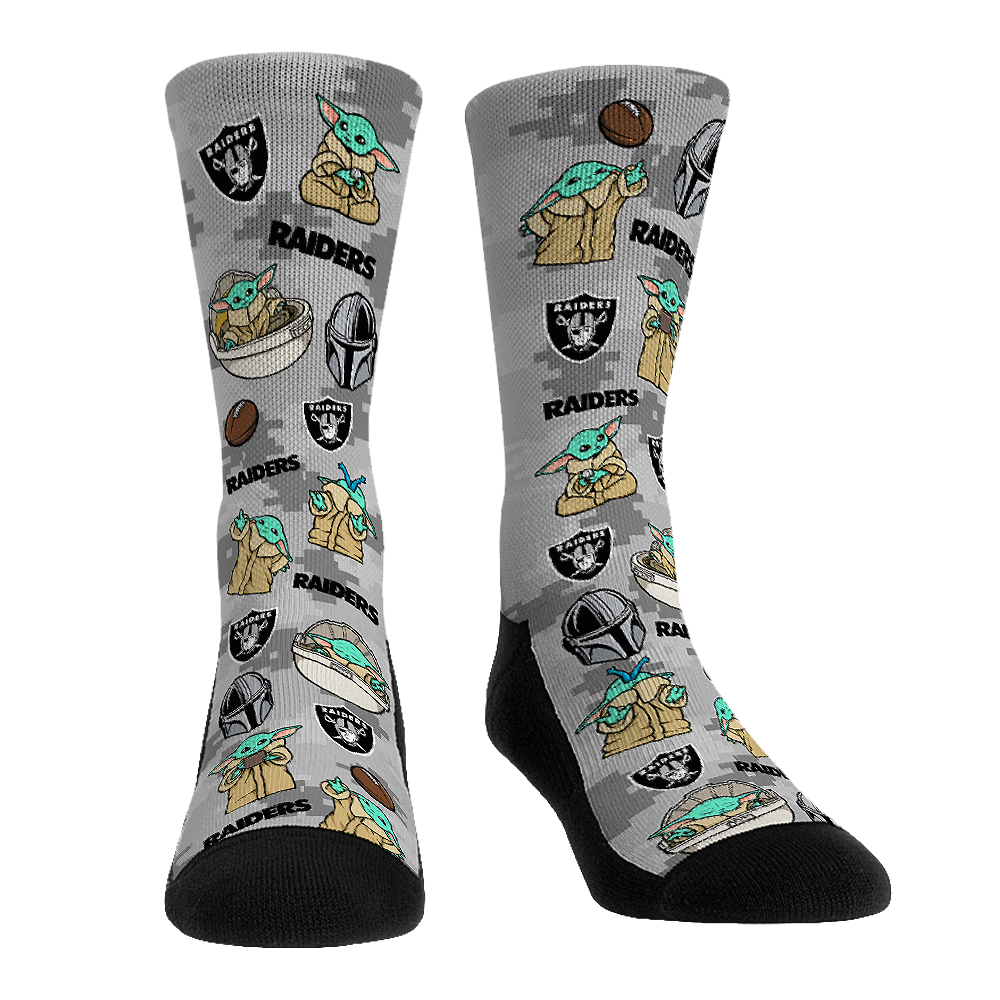 Rock 'Em Socks Rock 'Em Socks Las Vegas Raiders - Star Wars  - Grogu All-Over — main product shot