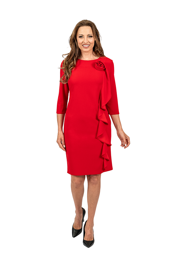 KADOU BOUTIQUE Lauren Flower Ruffle Dress — main product shot