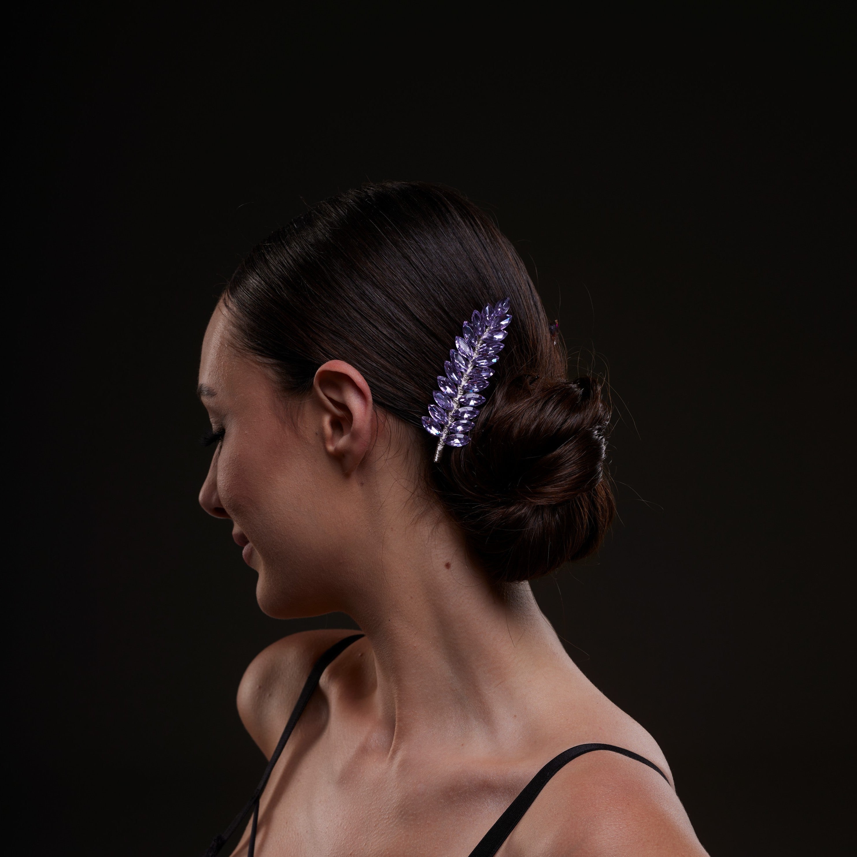 Elegant Lavander Crystal 2-Piece Hair Comb Set – Bridal Port, view 4