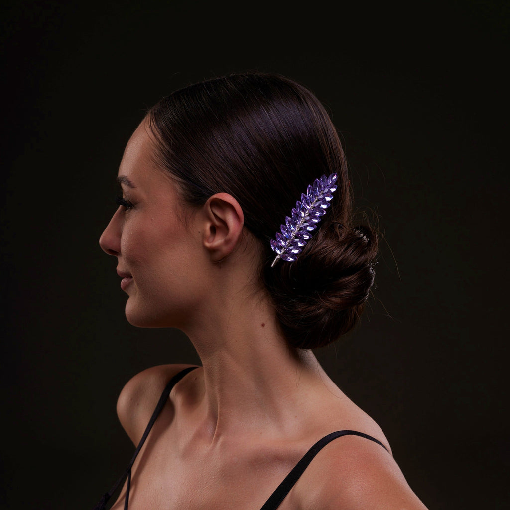 Elegant Lavander Crystal 2-Piece Hair Comb Set – Bridal Port, view 5