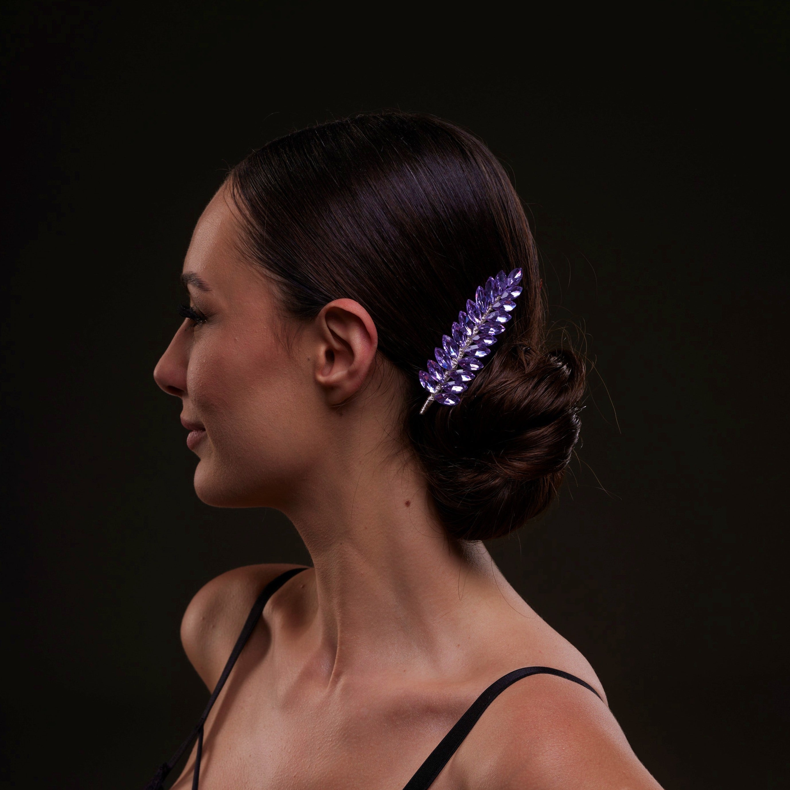 Elegant Lavander Crystal 2-Piece Hair Comb Set – Bridal Port, view 5