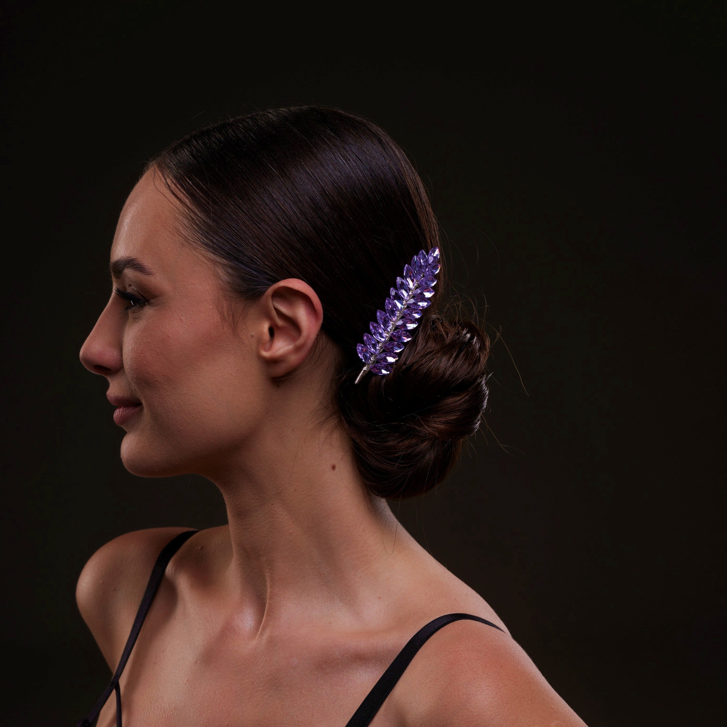 Elegant Lavander Crystal 2-Piece Hair Comb Set – Bridal Port, view 7