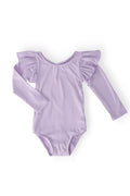 Mila & Rose ® Lavender L/S Flutter Sleeve Leotard — main product shot