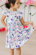Mila & Rose ® Lavender Love Flutter Sleeve Twirl Dress — main product shot