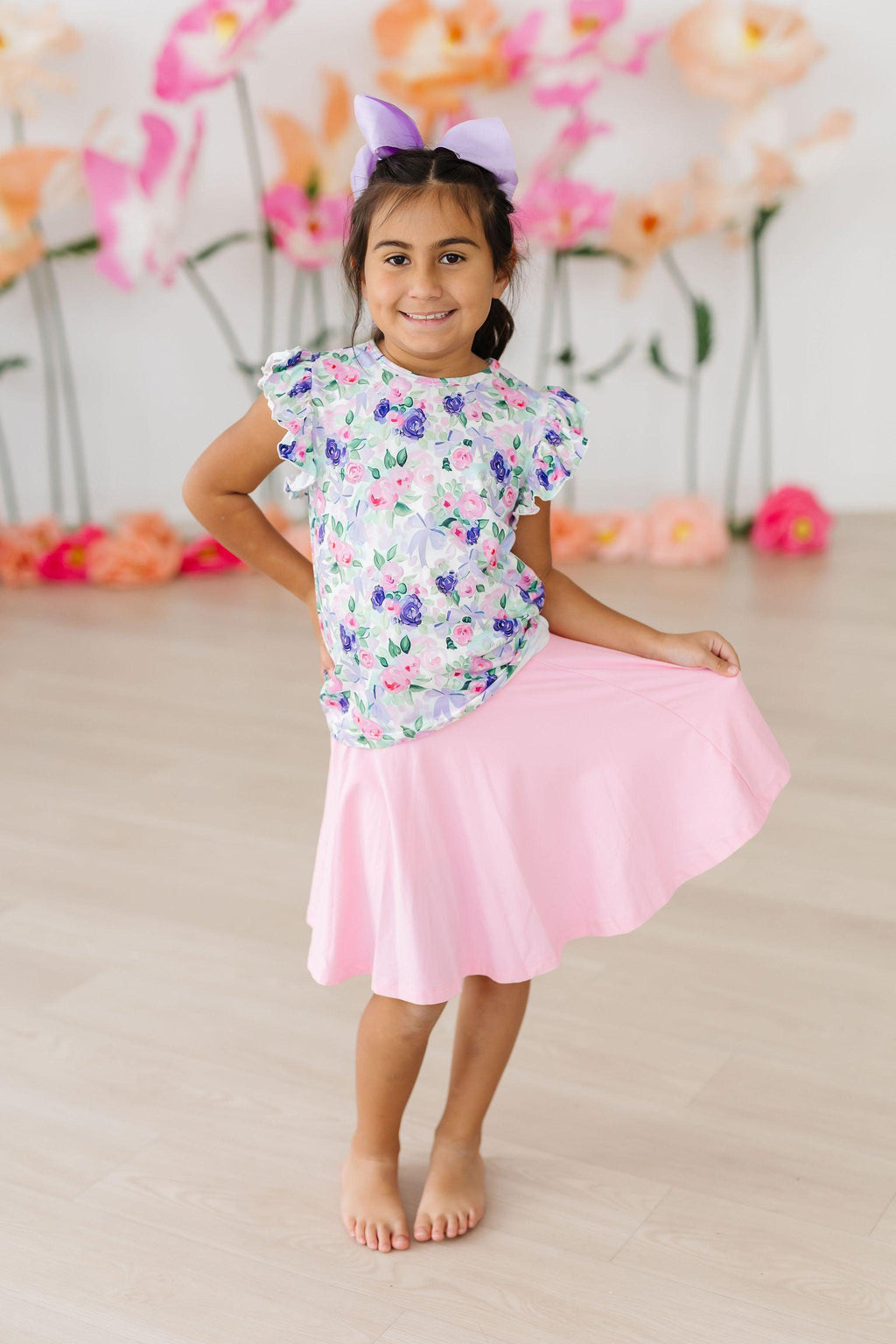 Mila & Rose ® Lavender Love S/S Ruffle Tee — lifestyle context
