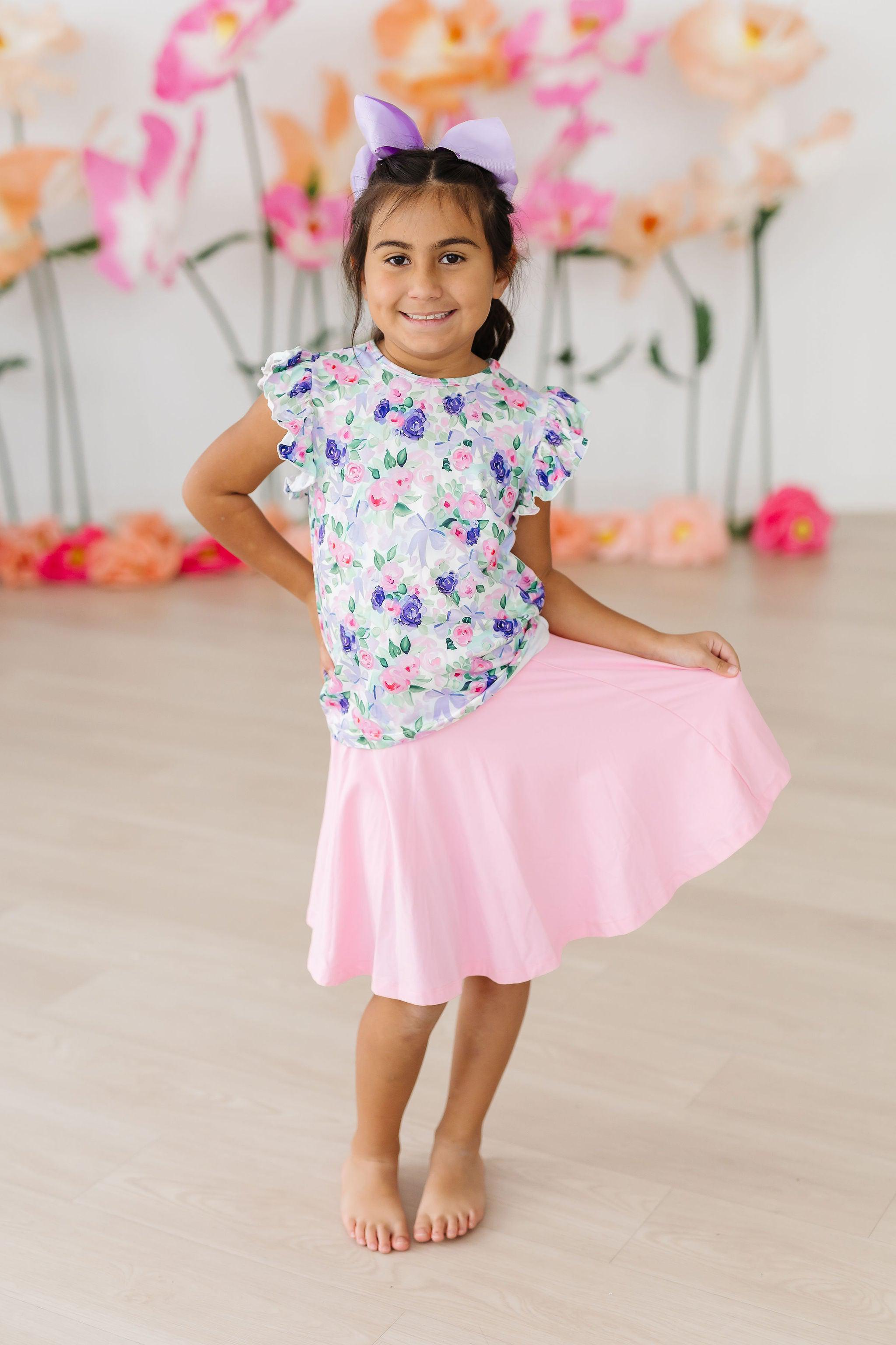 Mila & Rose ® Lavender Love S/S Ruffle Tee — lifestyle context