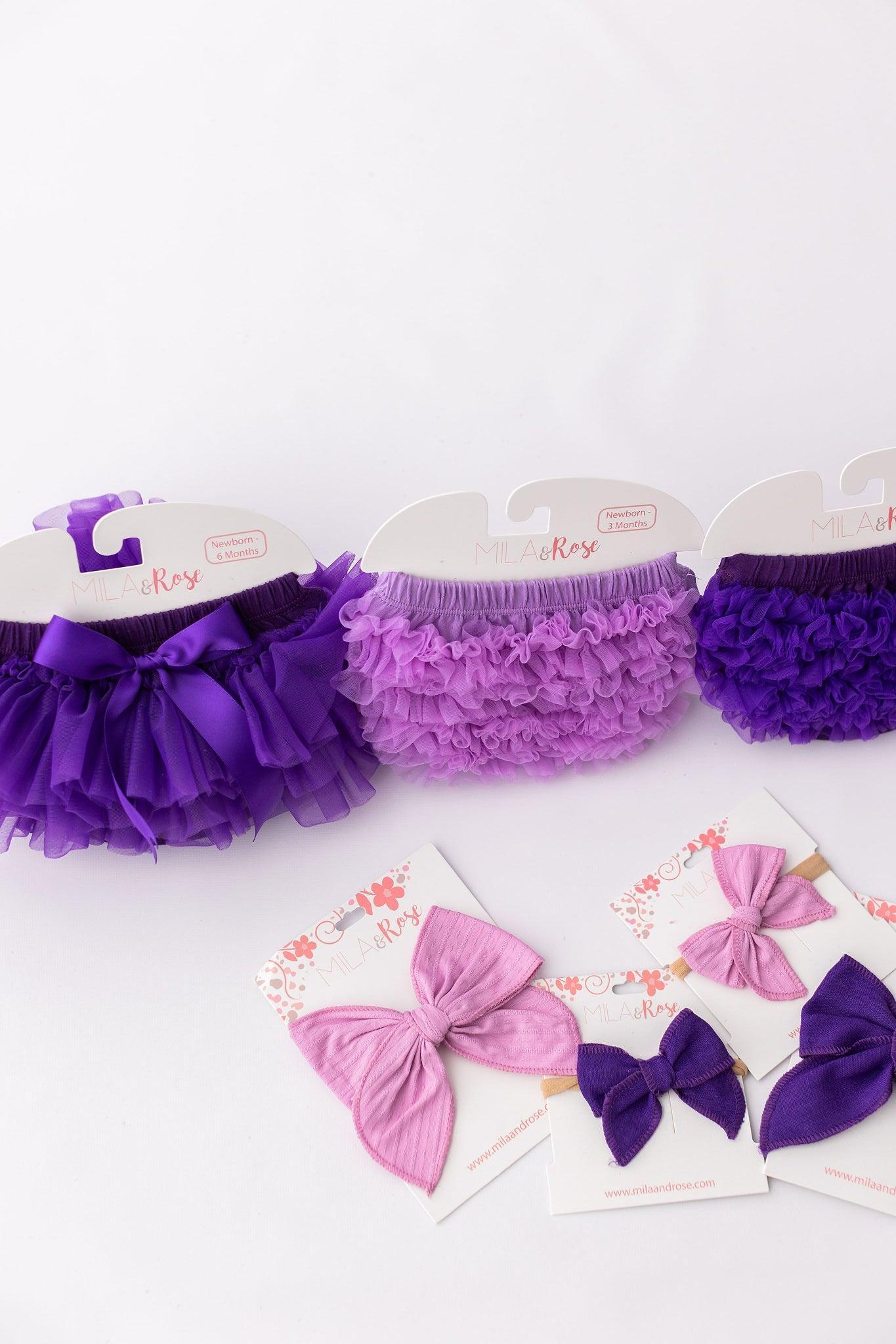 Mila & Rose ® Purple Ruffle Tutu Bloomer — detail close-up