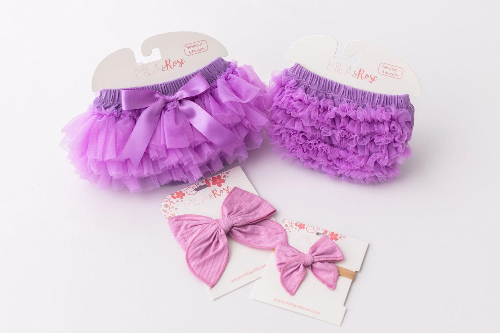 Mila & Rose ® Lavender Ruffle Bum Bloomer — lifestyle context