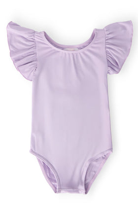 Lavender S/S Flutter Sleeve Leotard