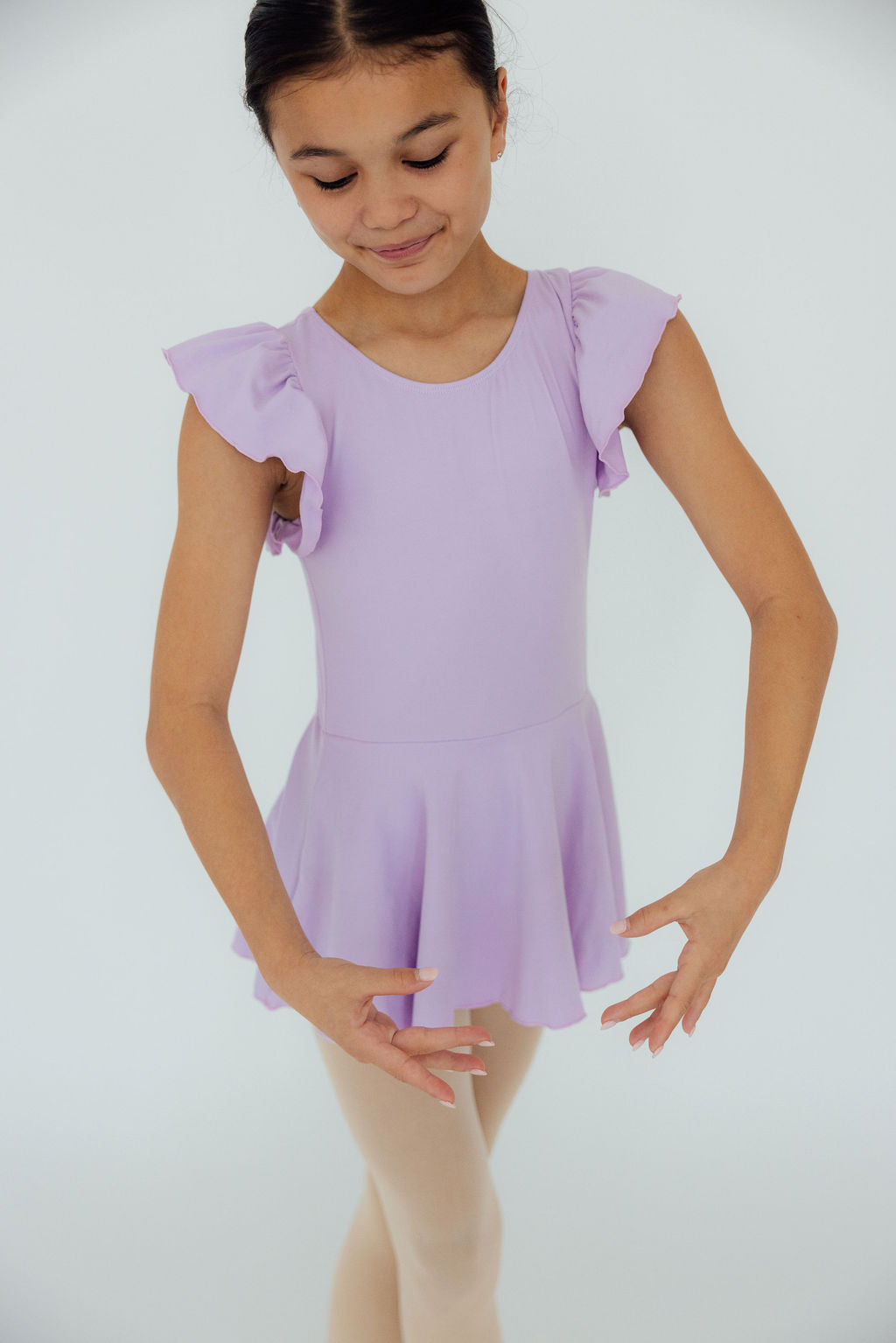 Mila & Rose ® Lavender S/S Twirl Leotard — lifestyle context