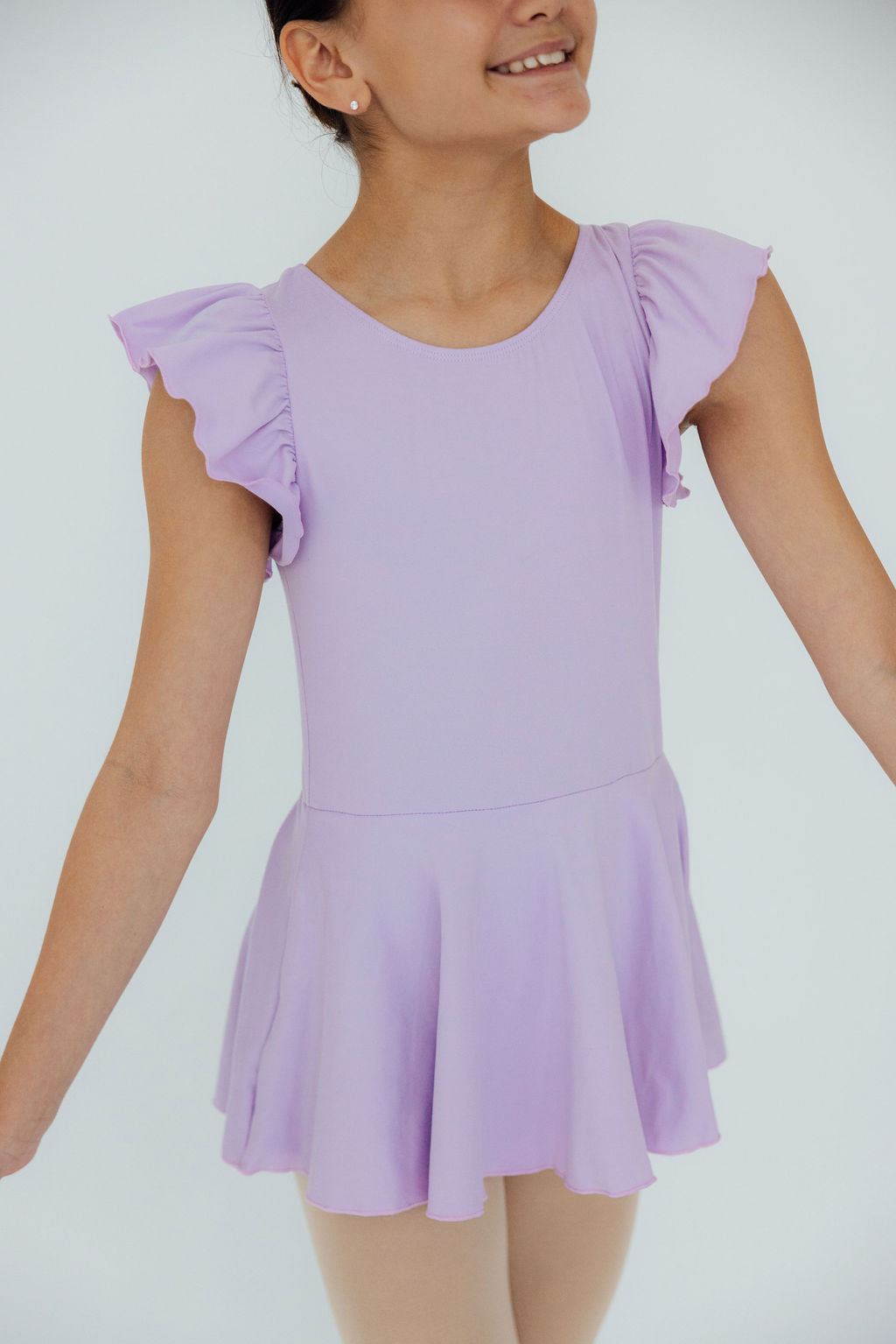Mila & Rose ® Lavender S/S Twirl Leotard — side view