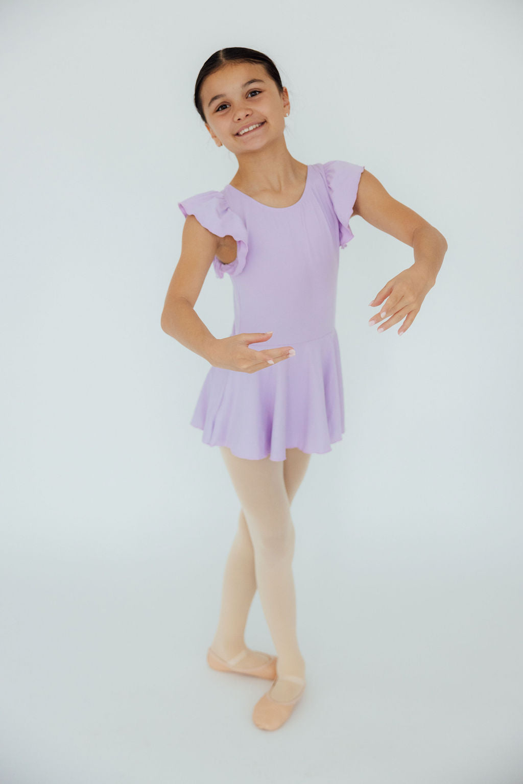 Mila & Rose ® Lavender S/S Twirl Leotard — back view