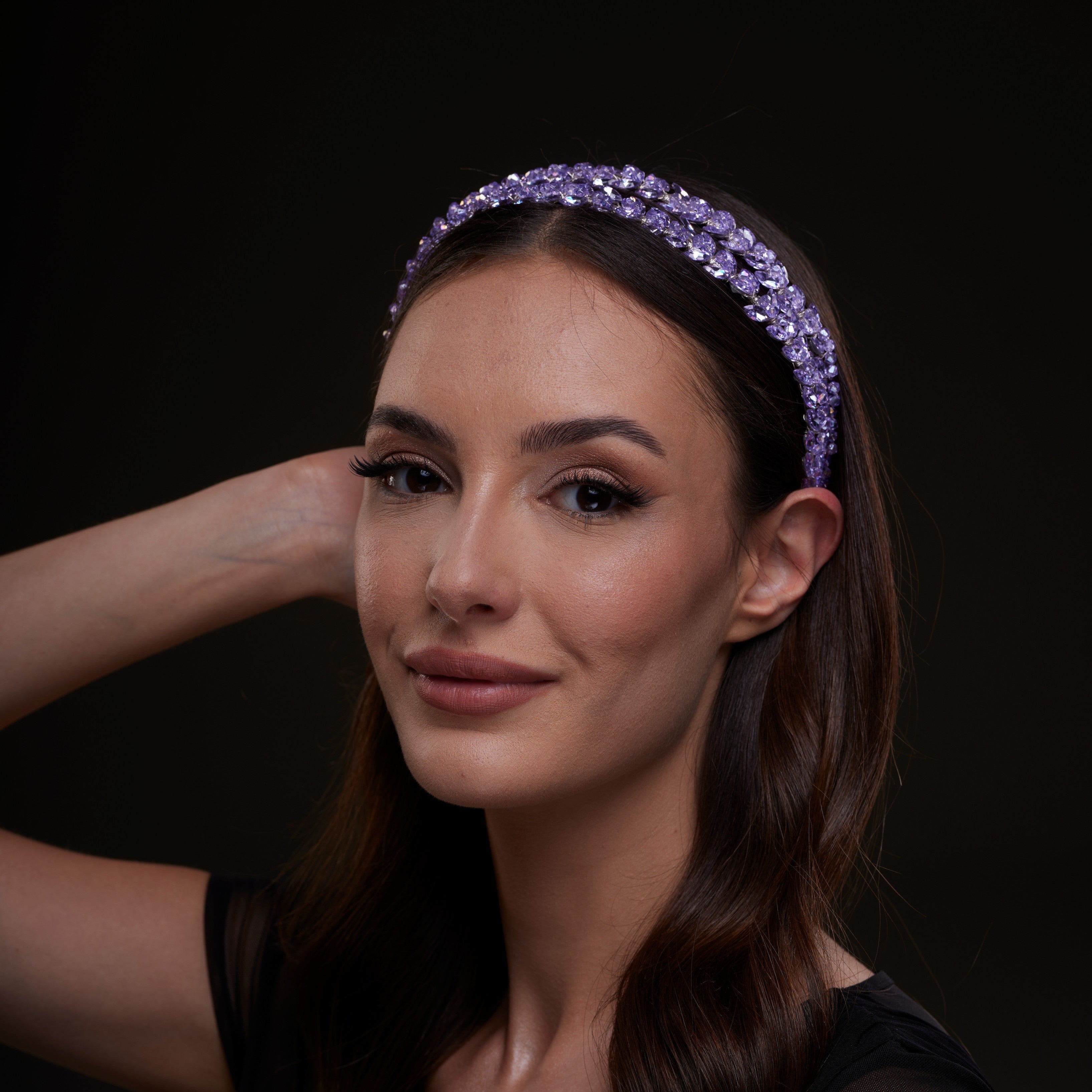 Lavender Crystal Beaded Hairband – Bridal Port
