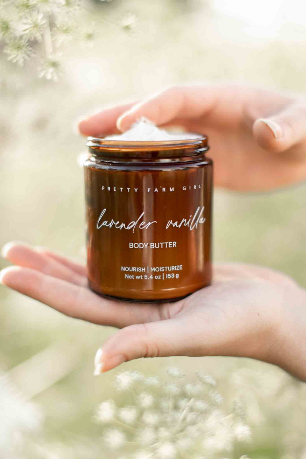 Pretty farm girl Lavender Vanilla Bean Tallow Body Butter — lifestyle context