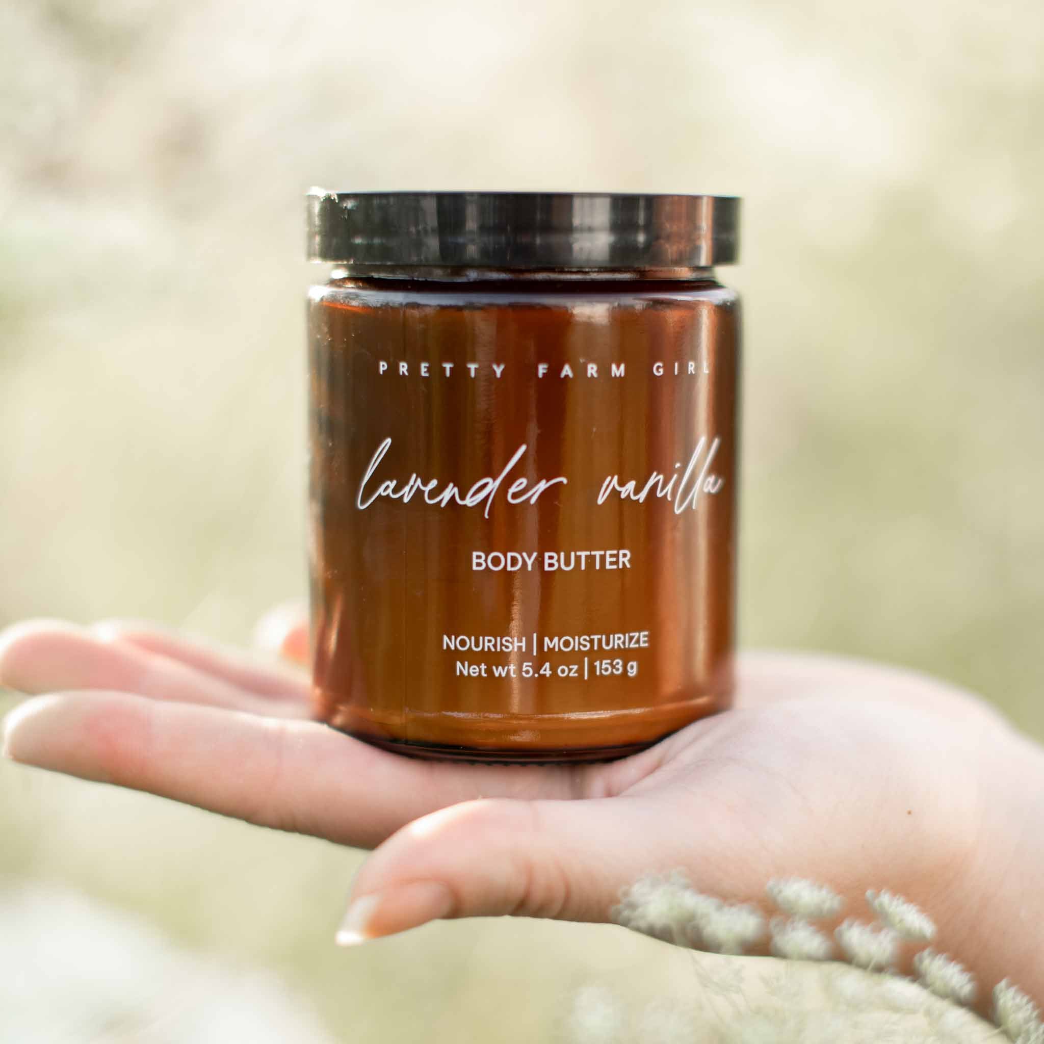 Pretty farm girl Lavender Vanilla Bean Tallow Body Butter — main product shot