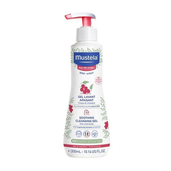 Mustela Baby Shampoo Soothing Cleansing Gel 300ml - Gentle, Natural, Vegan, Fragrance-Free for Sensitive Skin