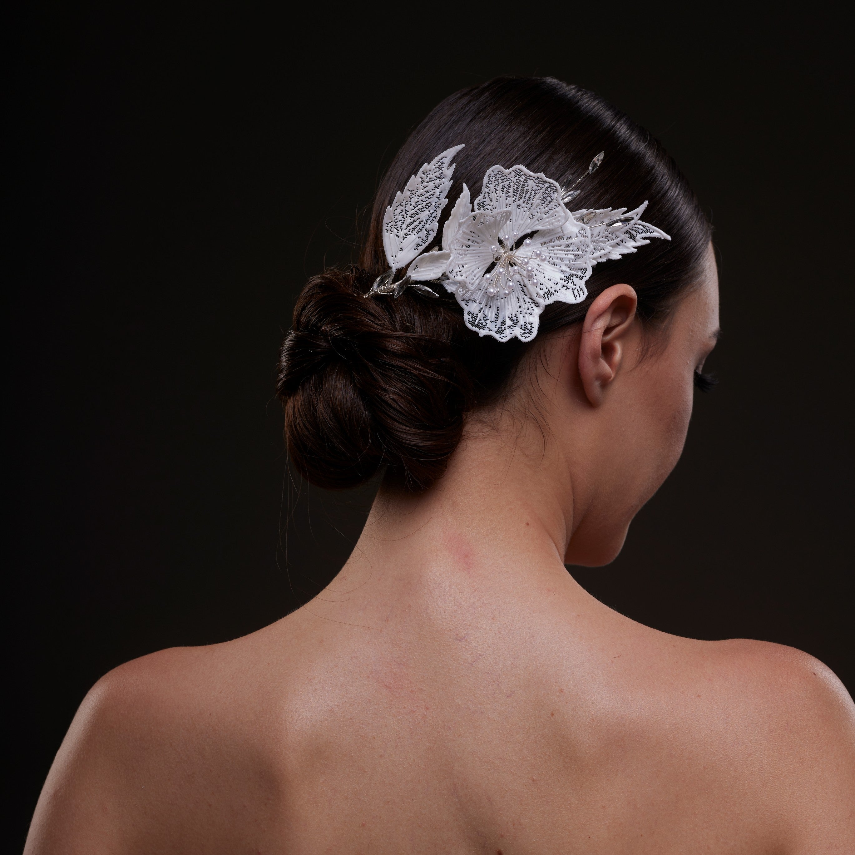 Bridal Flower & Leaf Side Comb – Bridal Port