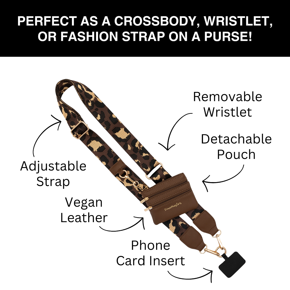 SaveTheGirls Clip & Go Strap with Pouch - Leopard Collection — in-use photo