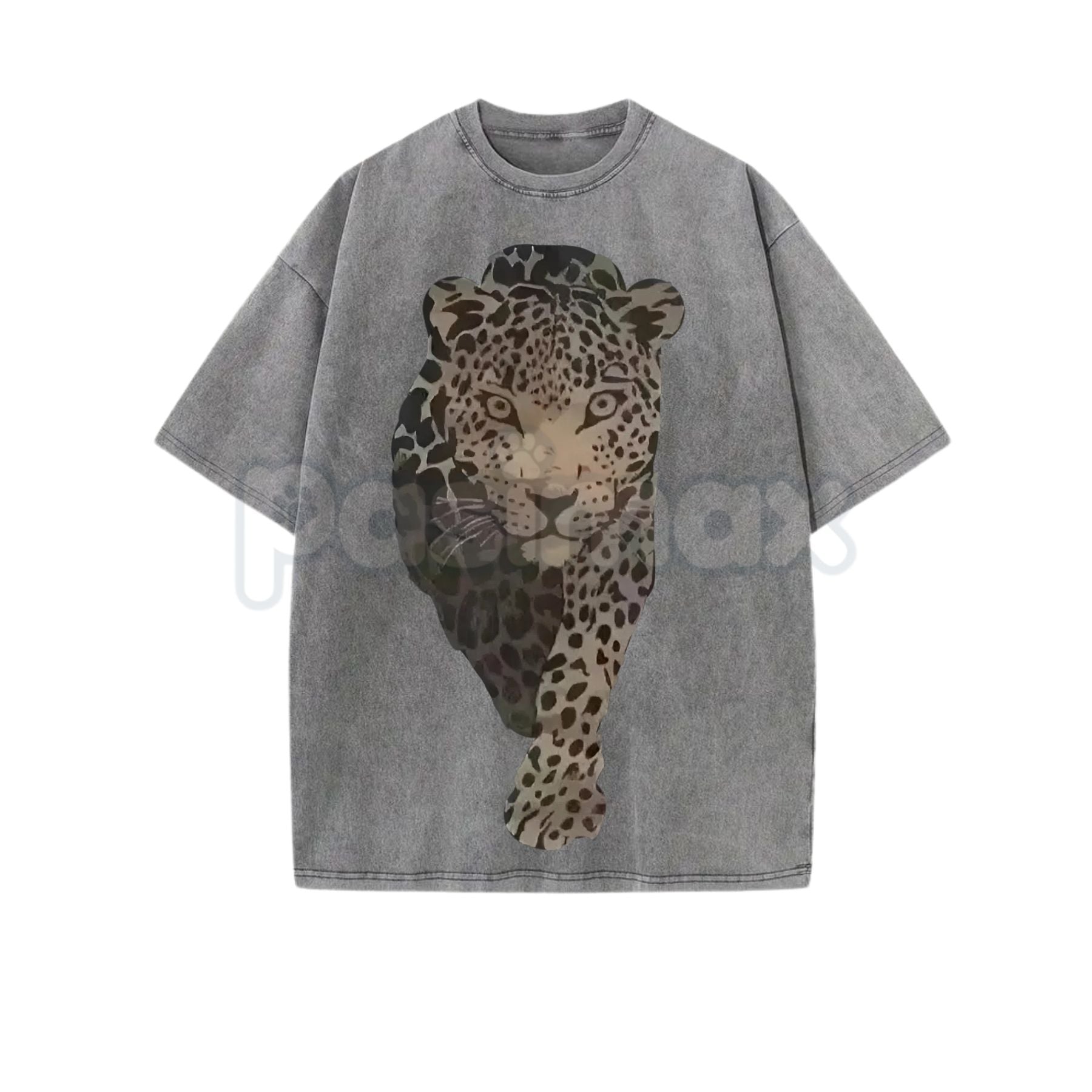 Leopard Print Women's Vintage Washed T-Shirt – Casual Animal Print Graphic Tee, Retro Lightweight Cotton Boho Streetwear